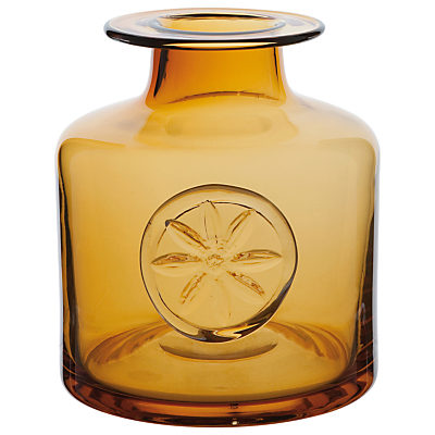 Dartington Crystal Clematis Bottle Vase, Amber Dartington Crystal Clematis Bottle Vase, Amber